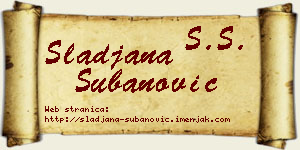 Slađana Subanović vizit kartica